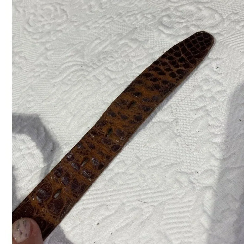 Hirdes of New Orleans Genuine Alligator Belt Brown Vintage‎ Washer Bros 32 34